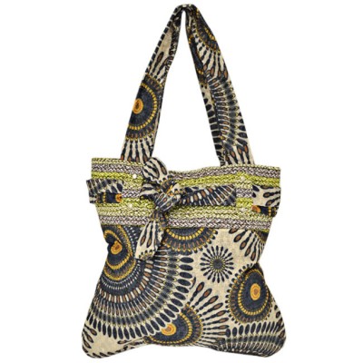 181192 - BLACK & BEIGE CIRCLE SHOULDER BAG