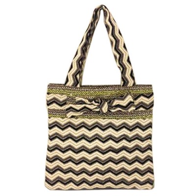 181196 - GREY & BLACK CHEVRON SHOULDER BAG