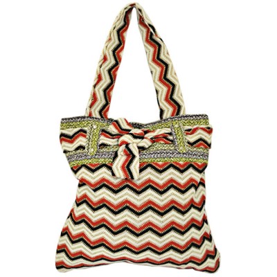 181197 - RED & BLACK CHEVRON SHOULDER BAG