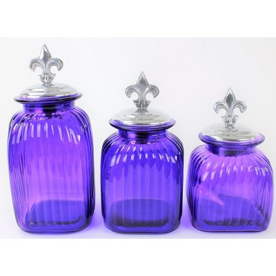 60004 PURPLE 3PC. CANISTER SET WITH LIDS