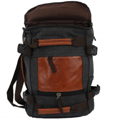 A42 - BLACK CANVAS BACKPACK OR DUFFEL BAG