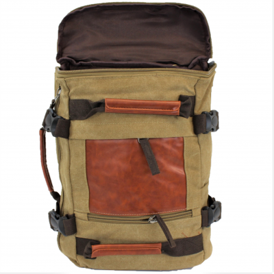A42 - TAUPE CANVAS BACKPACK OR DUFFEL BAG