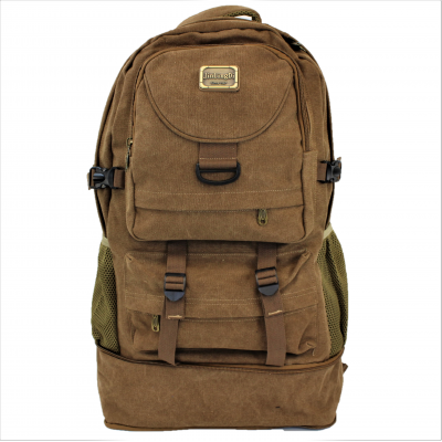 708 - BROWN CANVAS BACKPACK