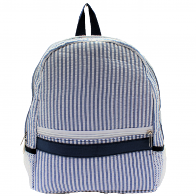 9270S - NAVY SEER SUCKER BACKPACK