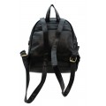 3603-BLACK PU LEATHER MEDIUM BACKPACK