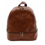 3603-CAMEL PU LEATHER MEDIUM BACKPACK