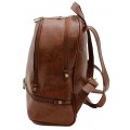 3603-CAMEL PU LEATHER MEDIUM BACKPACK