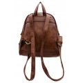 3603-CAMEL PU LEATHER MEDIUM BACKPACK
