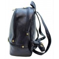 3603-NAVY PU LEATHER MEDIUM BACKPACK