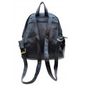 3603-NAVY PU LEATHER MEDIUM BACKPACK