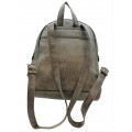 3603-GRAY PU LEATHER MEDIUM BACKPACK
