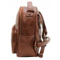 3219-CAMEL PU LEATHER SMALL BACKPACK