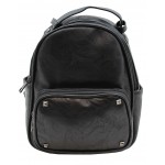 3219-BLACK PU LEATHER SMALL BACKPACK