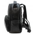 3219-BLACK PU LEATHER SMALL BACKPACK