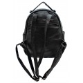 3219-BLACK PU LEATHER SMALL BACKPACK