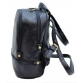 3687-NAVY PU LEATHER SMALL BACKPACK