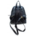 3687-NAVY PU LEATHER SMALL BACKPACK