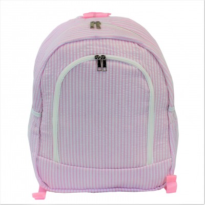6053 - LIGHT PINK SEER SUCKER LARGE BACKPACK