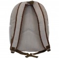 6053 - BEIGE SEER SUCKER LARGE BACKPACK