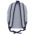 6053 - NAVY BLUE SEER SUCKER LARGE BACKPACK