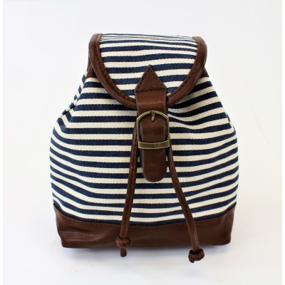 9149 - NAVY STRIPE SMALL BACKPACK