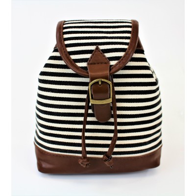 9149 - BLACK STRIPE SMALL BACKPACK