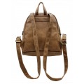 3603-TAN PU LEATHER MEDIUM BACKPACK