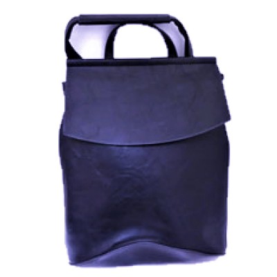 UN00692-NAVY PU LEATHER MEDIUM BACKPACK