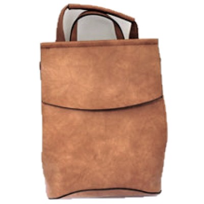 UN00692-TAUPE PU LEATHER MEDIUM BACKPACK