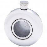 ROUND STAINLESS STEEL FLASK - 5 Oz.