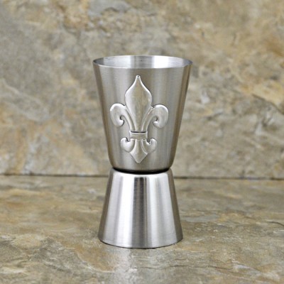 180121-FDL-FLEUR DE LIS STAINLESS STEEL DUAL MEASURE SPIRIT MEASURING CUP