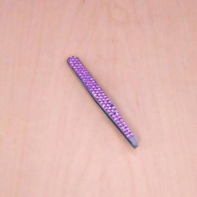 ST32111-EYEBROW TWEEZER / W LT. PINK CRYSTAL