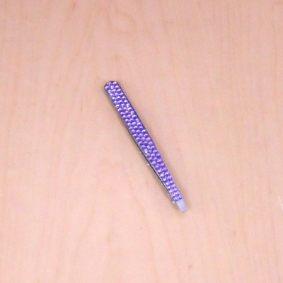 ST32111-EYEBROW TWEEZER / W PURPLE CRYSTAL