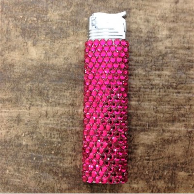 ST32113-HOT PINK CRYSTAL LIGHTER