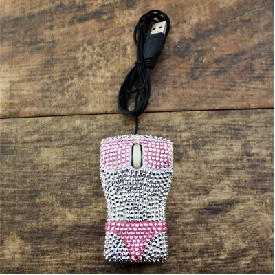 ST32114-BEACH THEME MOUSE / W LT. PINK & CLEAR CRYSTAL