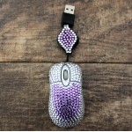 ST32116-ADJUSTABLE  MOUSE / PURPLE & CLEAR CRYSTAL