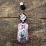 ST32116-ADJUSTABLE  MOUSE / LT. PINK & CLEAR CRYSTAL