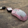 ST32116-ADJUSTABLE  MOUSE / LT. PINK & CLEAR CRYSTAL
