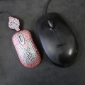 ST32116-ADJUSTABLE  MOUSE / LT. PINK & CLEAR CRYSTAL