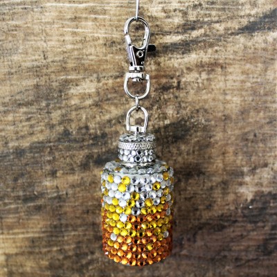 ST32123AMB-SMALL ROUND FLASK / AMBER CRYSTAL / 1 OZ.