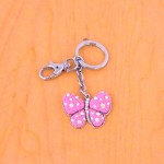 CH4003-PNK PINK BUTTERFLY KEY CHAIN HOLDER / W CLEAR STONE