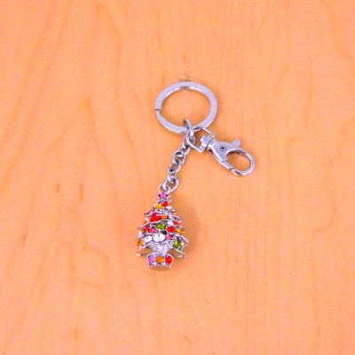 CH4005-XMAS KEY CHAIN HOLDER / W CLEAR STONE