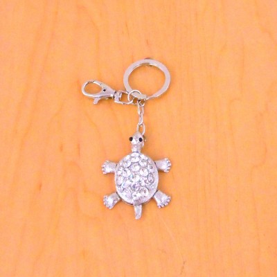 CH4006-TURTLE KEY CHAIN HOLDER / W CLEAR STONE