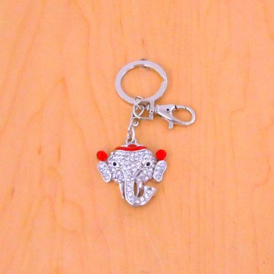 CH4008-ELEPHANT KEY CHAIN HOLDER / W CLEAR STONE