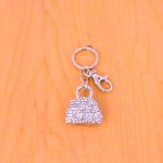 CH4011-PURSE KEY CHAIN HOLDER / W CLEAR CRYSTAL
