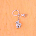 CH4013-DOG KEY CHAIN HOLDER / W CLEAR CRYSTAL