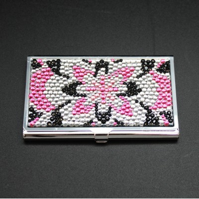 ST32104-FLR FLOWER CRYSTAL BUSINESS CARD HOLDER 