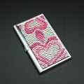 ST32104-HRT CRYSTAL HEART BUSINESS CARD HOLDER