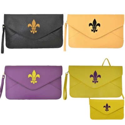 32747 - 8 PIECE LEATHER CLUTCH BAG W/FDL (4 COLORS)