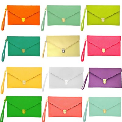 32755- 12 PIECE LEATHER CLUTCH / CROSS BODY / SHOULDER BAG (12 COLORS)